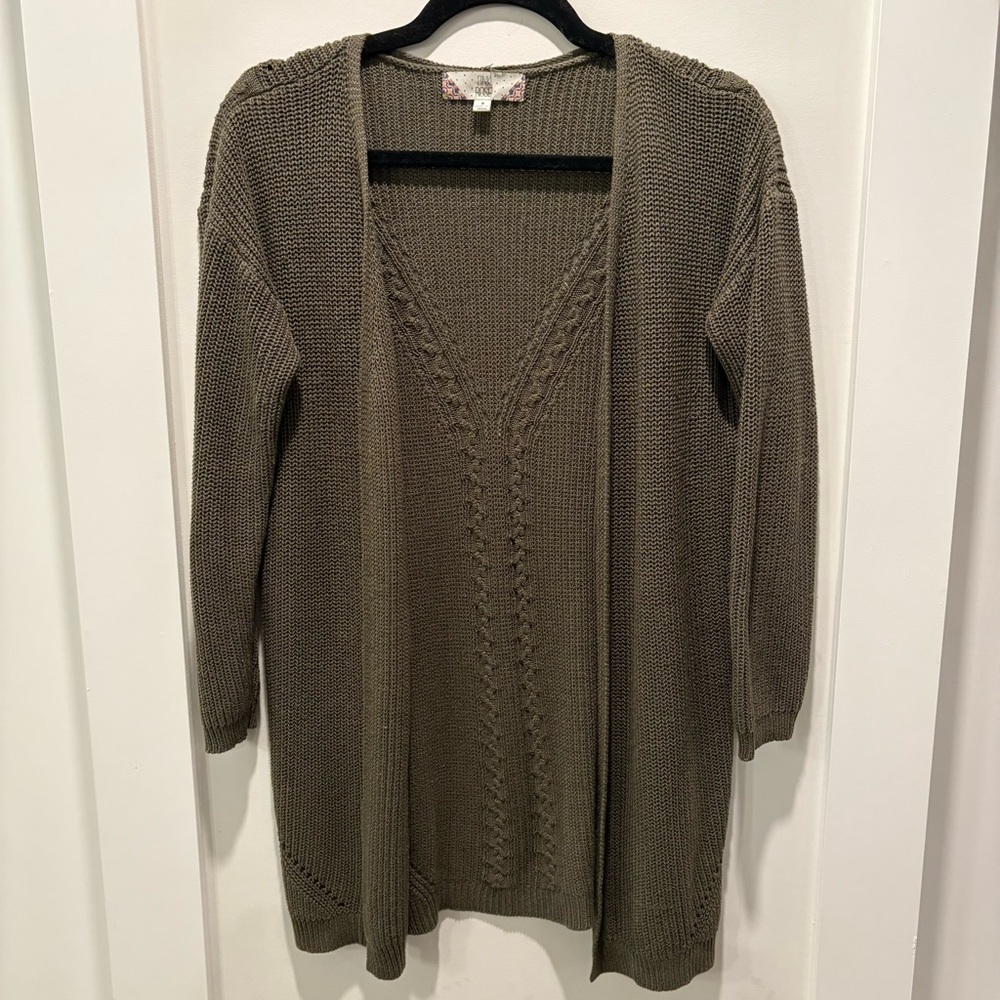 Pink Rose Women's Open Front Cardigan